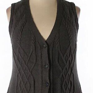 Grey Sleeveless Cardigan